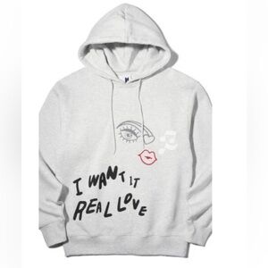 BTS THEMED MERCH Gender Inclusive 'DNA' Hoodie in Medium Grey NEW